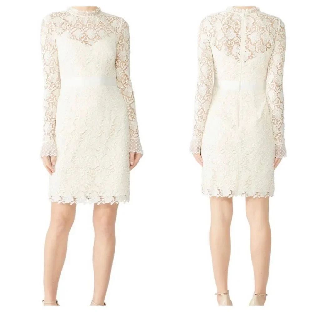 ML Monique Lhuillier Ivory Lace Sheath Dress